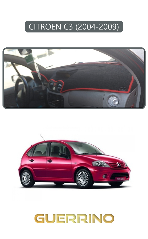 Alisevashop Cıtroen C3 2004-2009Torpido Koruma Halısı Gri Kenar  - Image 1