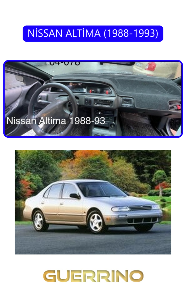 Alisevashop Nissan Altima 1988-1993Torpido Koruma Halısı Mavi Kenar  - Image 1