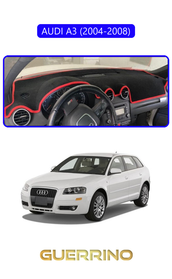 Alisevashop Audı A3 (2004-2008)Torpido Koruma Halısı Mavi Kenar  - Image 1