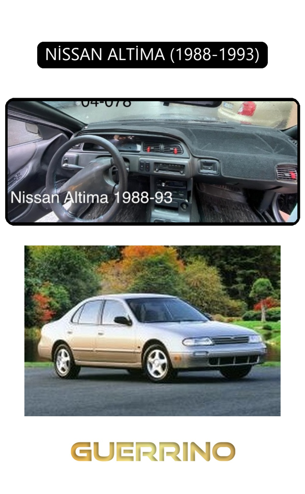 Alisevashop Nissan Altima 1988-1993Torpido Koruma Halısı Siyah Kenar  - Image 1