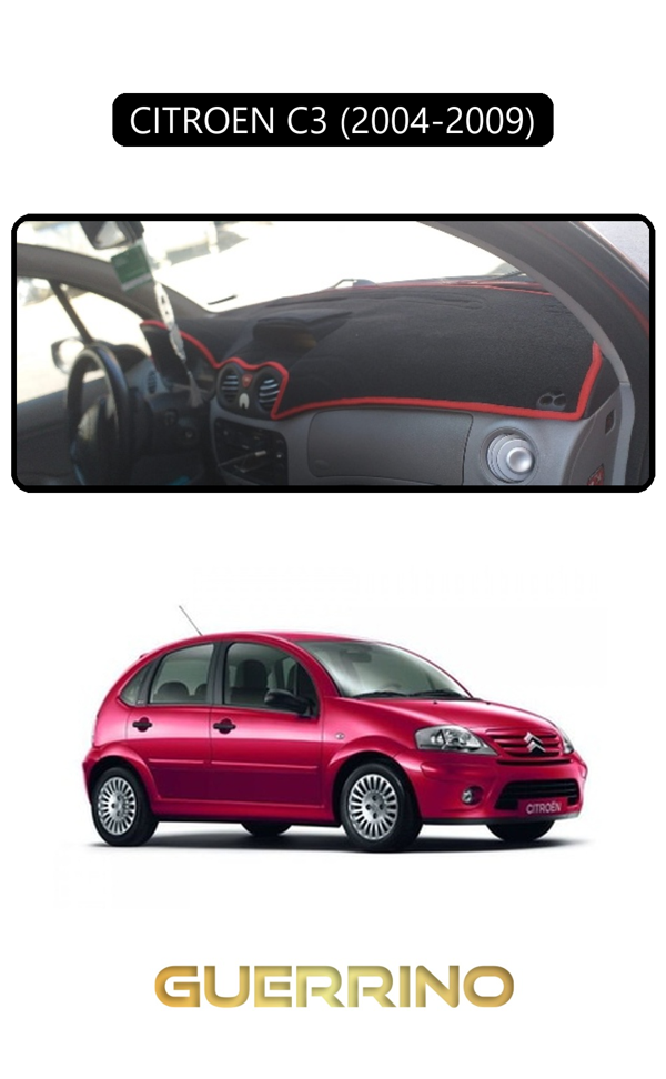 Alisevashop Cıtroen C3 2004-2009Torpido Koruma Halısı Siyah Kenar  - Image 1