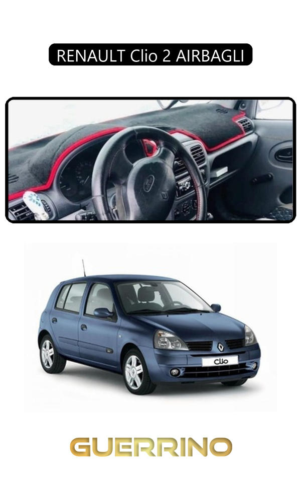 Alisevashop Renault Clio 2 Aırbaglıtorpido Koruma Halısı Siyah Kenar  - Image 1