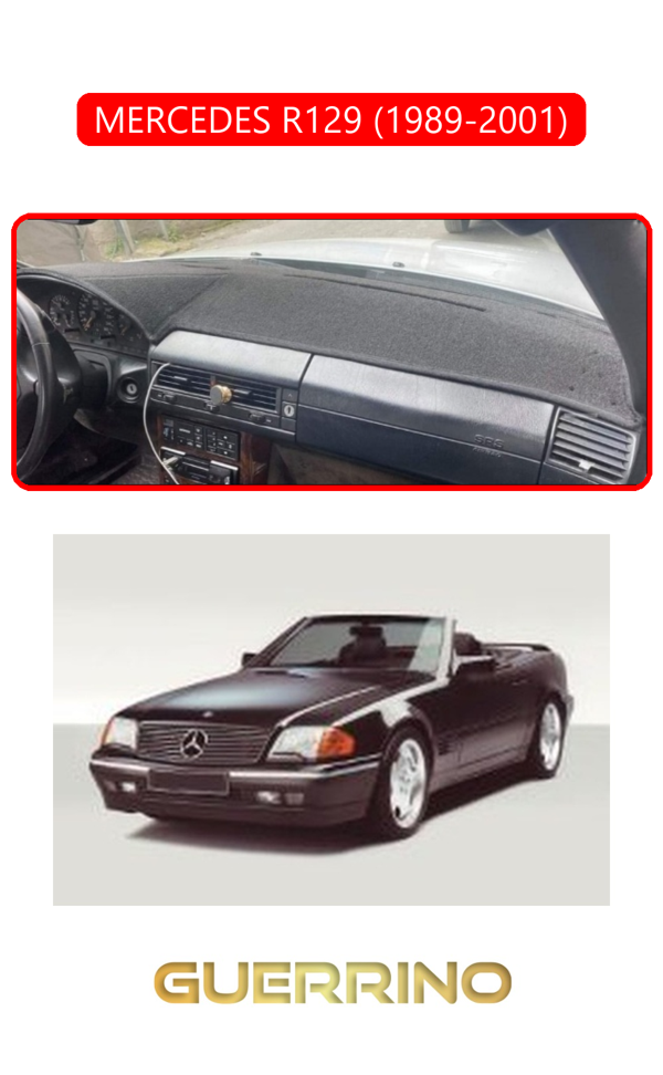 Alisevashop Mercedes R129 1989-2001Torpido Koruma Halısı Kırmızı Kenar  - Image 1