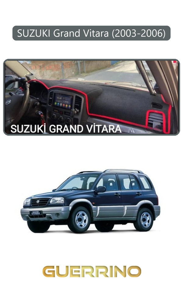 Alisevashop Suzukı Grand Vitara (2003-2006) Torpido Koruma Halısı Gri Kenar  - Image 1