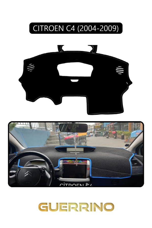 Alisevashop Cıtroen C4 2004-2009Torpido Koruma Halısı Siyah Kenar  - Image 1