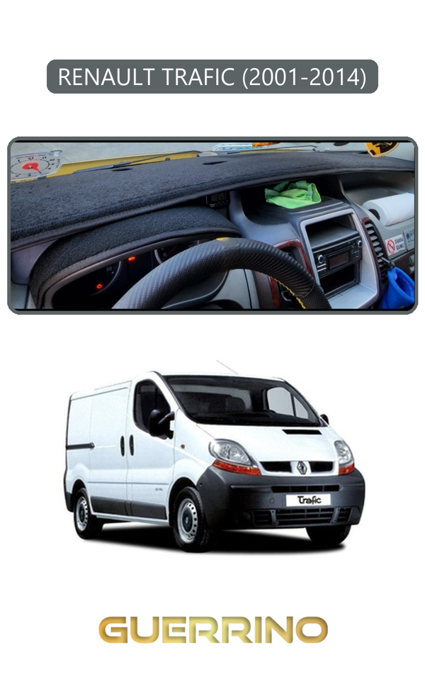 Alisevashop Renault Trafıc (2001-2014)Torpido Koruma Halısı Gri Kenar  - Image 1