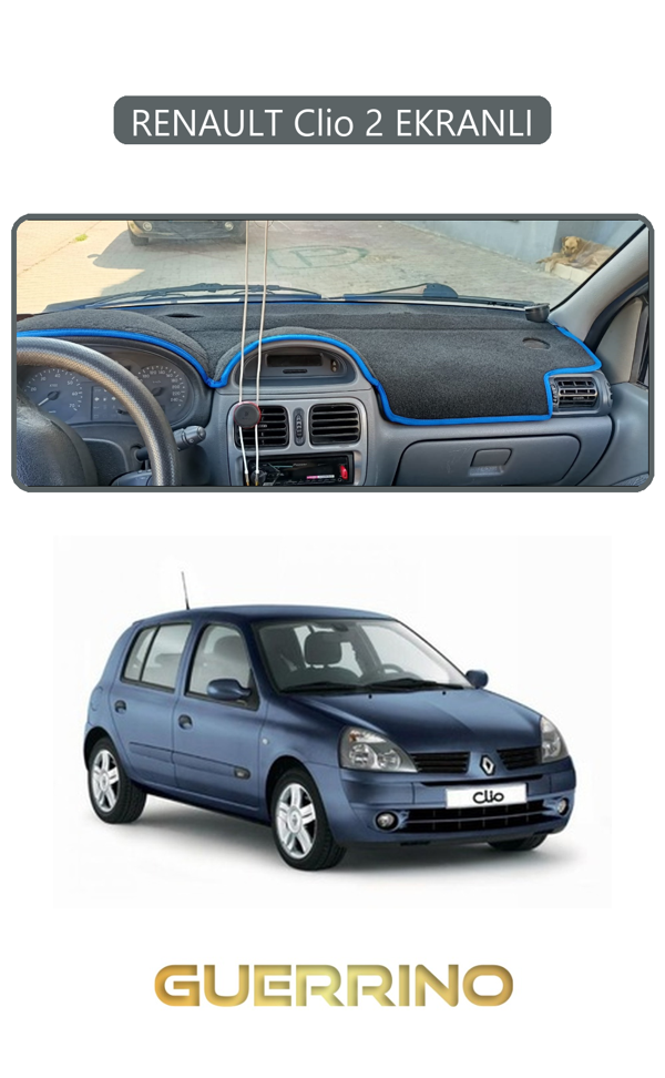 Alisevashop Renault Clio 2 Ekranlıtorpido Koruma Halısı Gri Kenar  - Image 1