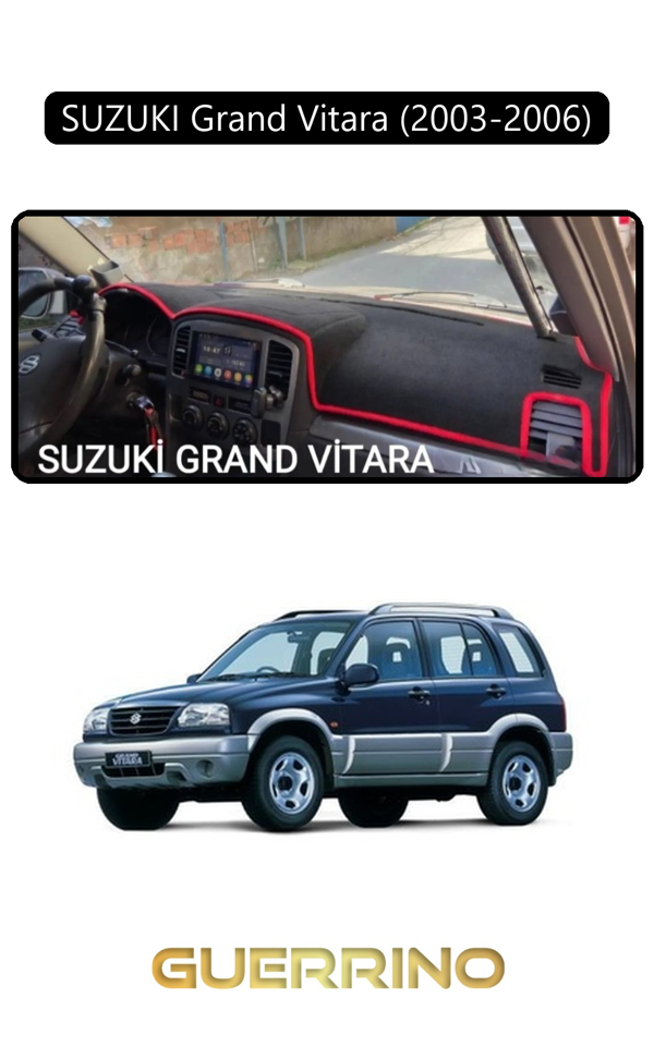 Alisevashop Suzukı Grand Vitara (2003-2006) Torpido Koruma Halısı Siyah Kenar  - Image 1