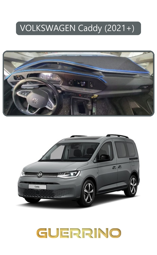 Alisevashop Volkswagen Caddy (2021+) Torpido Koruma Halısı Gri Kenar  - Image 1