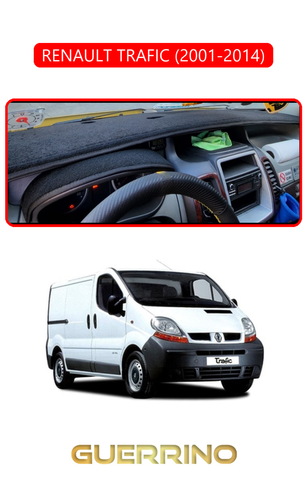 Alisevashop Renault Trafıc (2001-2014)Torpido Koruma Halısı Kırmızı Kenar  - Image 1