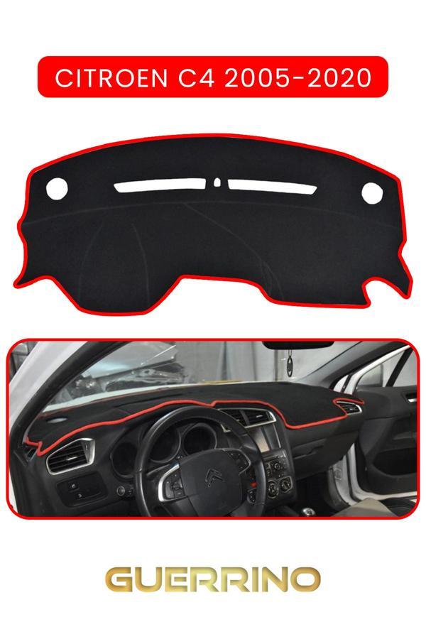 Alisevashop Cıtroen C4 2005-2020Torpido Koruma Halısı Kırmızı Kenar  - Image 1