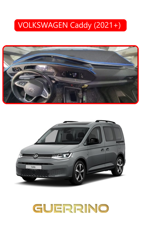 Alisevashop Volkswagen Caddy (2021+) Torpido Koruma Halısı Kırmızı Kenar  - Image 1