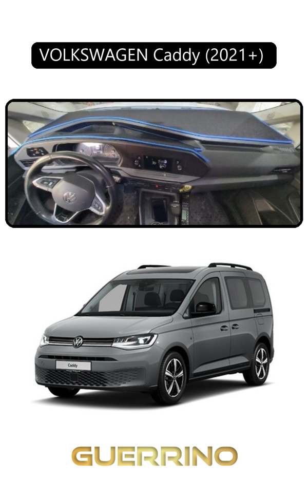 Alisevashop Volkswagen Caddy (2021+) Torpido Koruma Halısı Siyah Kenar  - Image 1