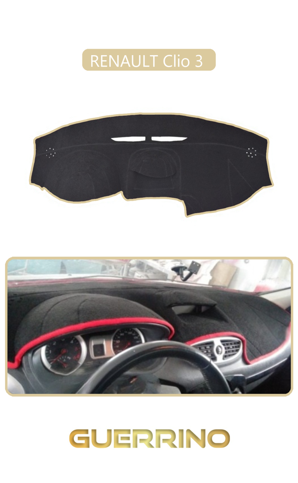 Alisevashop Renault Clio 3 Torpido Koruma Halısı Bej Kenar  - Image 1