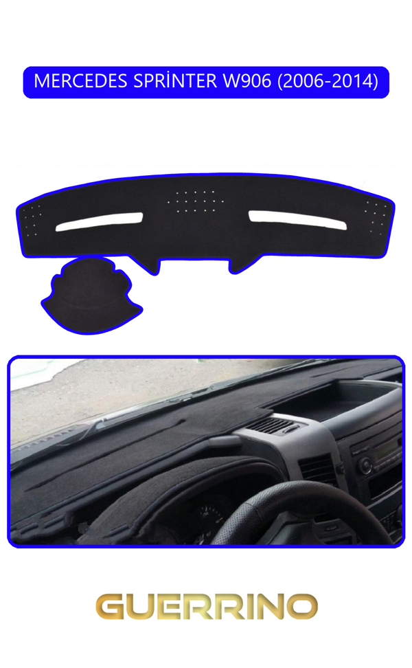 Alisevashop Mercedes Sprinter W906 2006-2014Torpido Koruma Halısı Mavi Kenar  - Image 1
