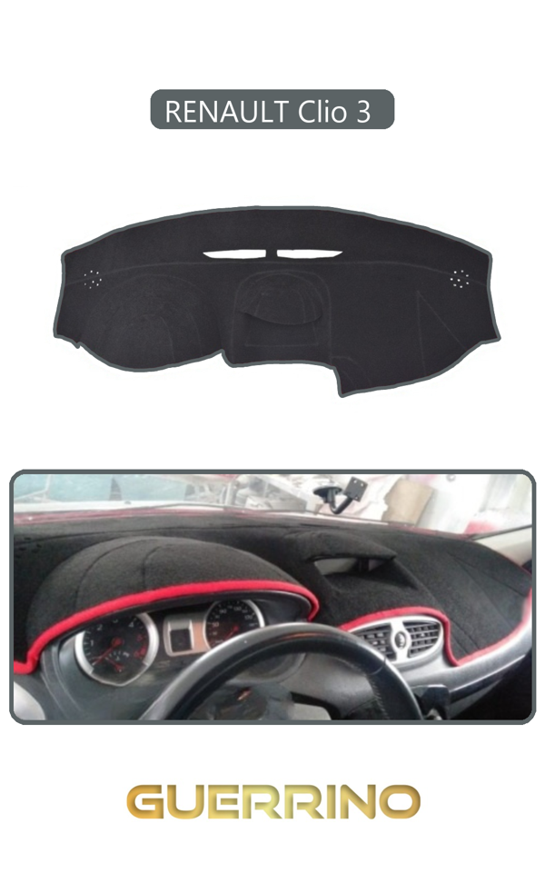 Alisevashop Renault Clio 3 Torpido Koruma Halısı Gri Kenar  - Image 1