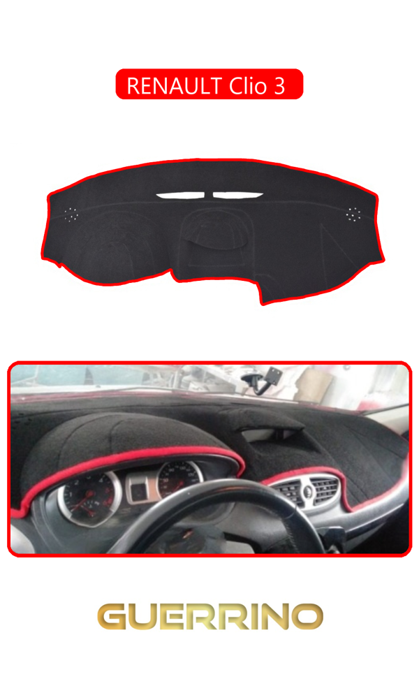 Alisevashop Renault Clio 3 Torpido Koruma Halısı Kırmızı Kenar  - Image 1