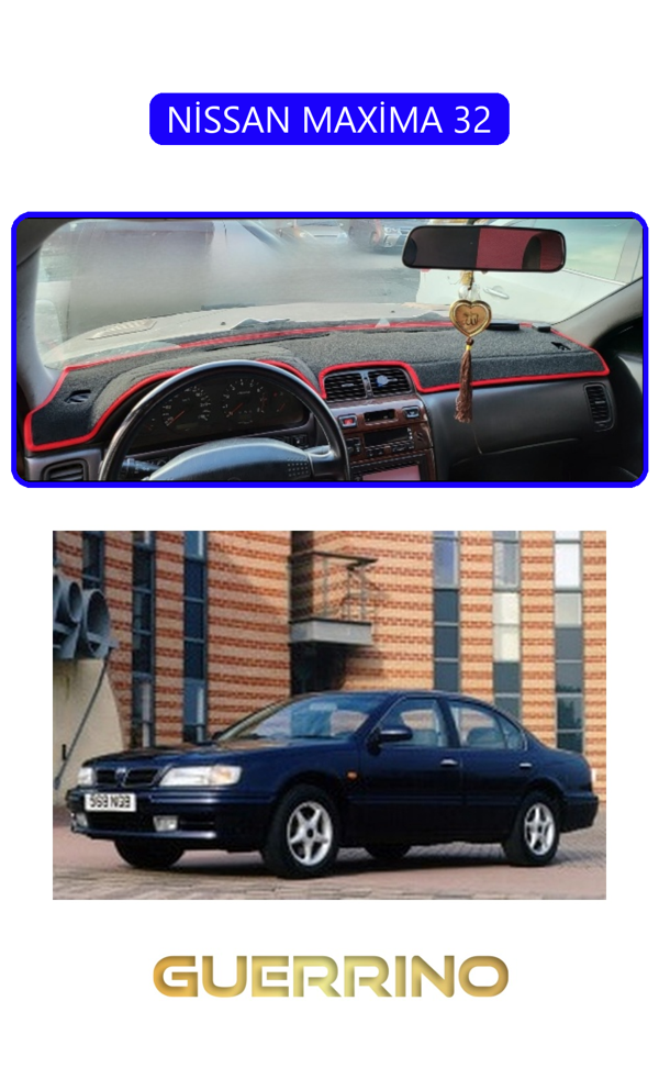 Alisevashop Nissan Maxima 32Torpido Koruma Halısı Mavi Kenar  - Image 1