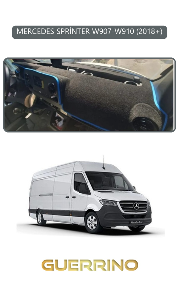 Alisevashop Mercedes Sprinter W907-W910 2018+Torpido Koruma Halısı Gri Kenar  - Image 1