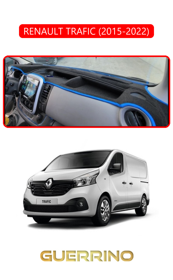 Alisevashop Renault Trafıc (2015-2022)Torpido Koruma Halısı Kırmızı Kenar  - Image 1