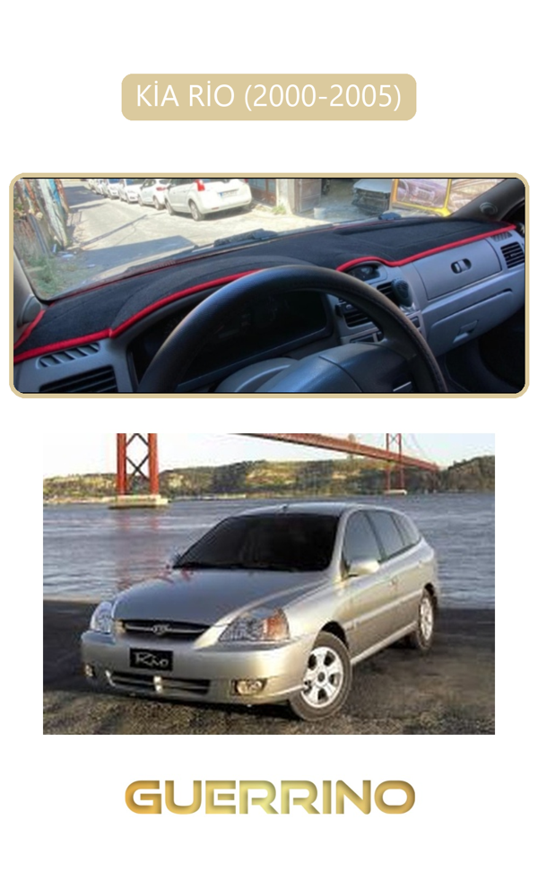 Alisevashop Kia Rio 2000-2005Torpido Koruma Halısı Bej Kenar  - Image 1
