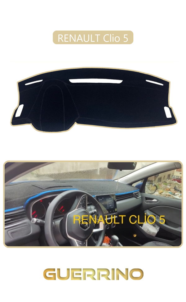Alisevashop Renault Clio 5Torpido Koruma Halısı Bej Kenar  - Image 1