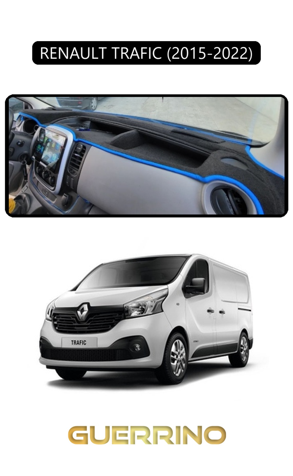 Alisevashop Renault Trafıc (2015-2022)Torpido Koruma Halısı Siyah Kenar  - Image 1