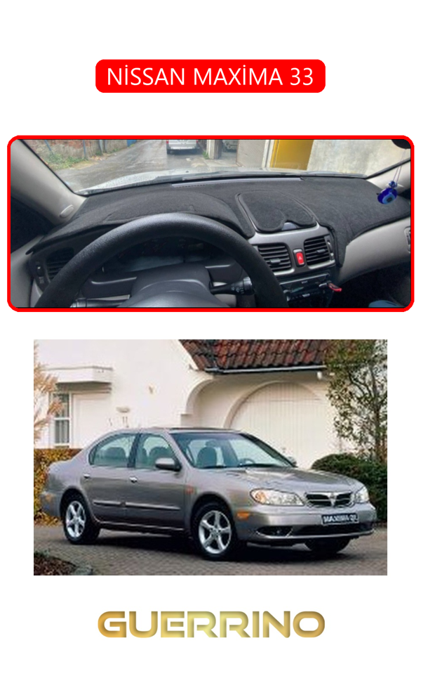 Alisevashop Nissan Maxima 33Torpido Koruma Halısı Kırmızı Kenar  - Image 1