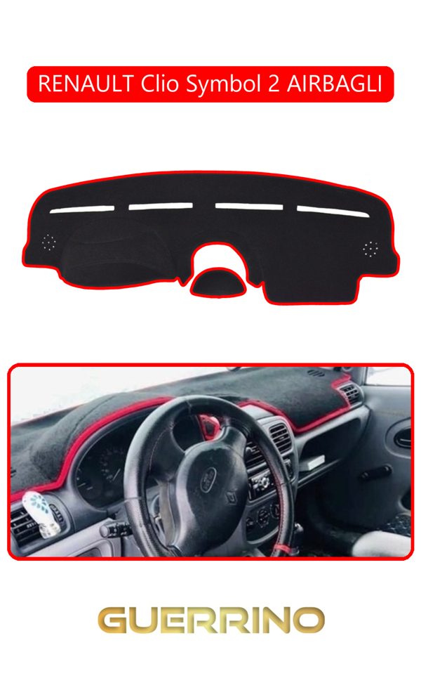 Alisevashop Renault Clio Symbol 2 Aırbaglıtorpido Koruma Halısı Kırmızı Kenar  - Image 1
