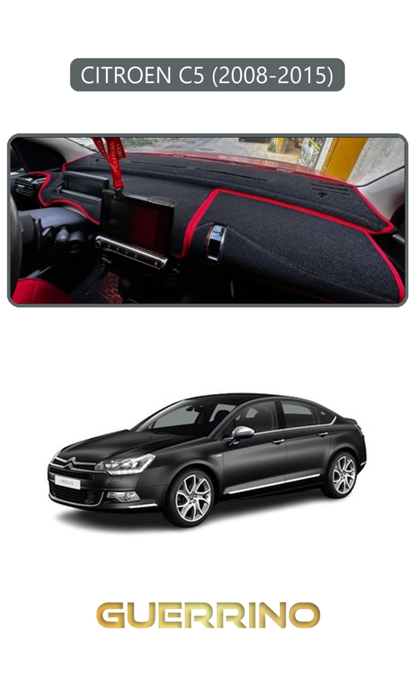 Alisevashop Cıtroen C5 2008-2015Torpido Koruma Halısı Gri Kenar  - Image 1