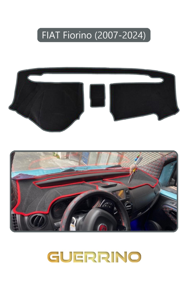 Alisevashop Fıat Fiorino 2007-2020   Modellerine Uygun   Eski Torpido Koruma Halısı Gri Kenar  - Image 1