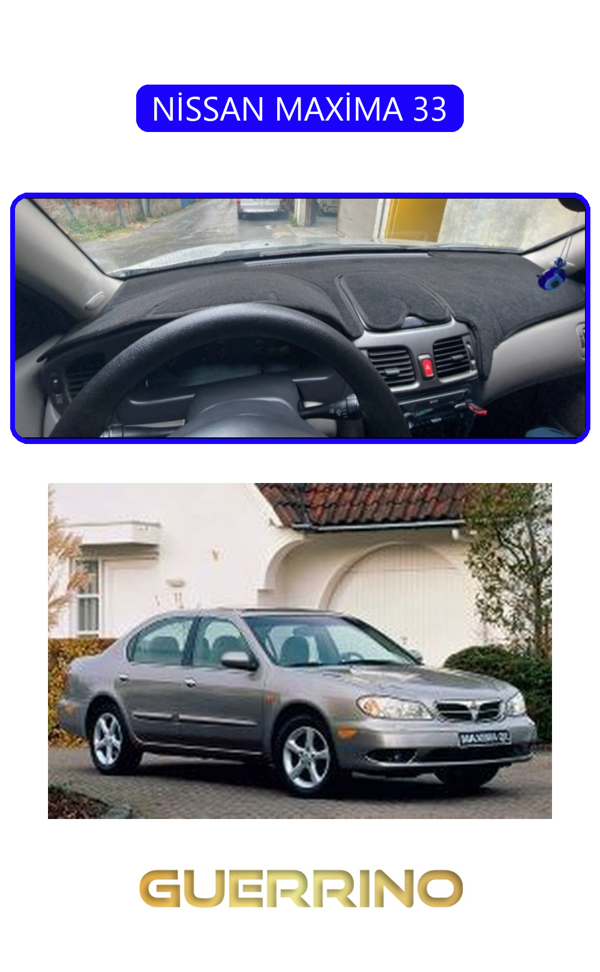 Alisevashop Nissan Maxima 33Torpido Koruma Halısı Mavi Kenar  - Image 1