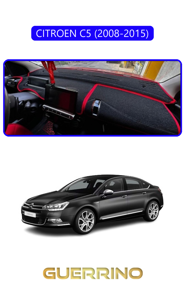 Alisevashop Cıtroen C5 2008-2015Torpido Koruma Halısı Mavi Kenar  - Image 1