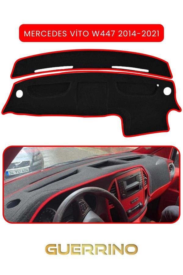 Alisevashop Mercedes Viano W447 2014+Torpido Koruma Halısı Kırmızı Kenar  - Image 1
