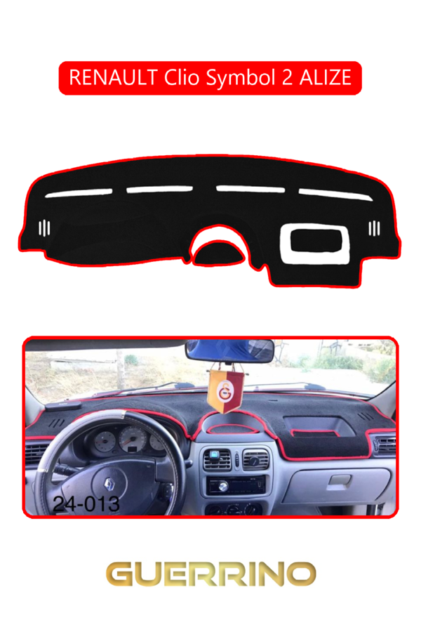 Alisevashop Renault Clio Symbol 2 Alızetorpido Koruma Halısı Kırmızı Kenar  - Image 1