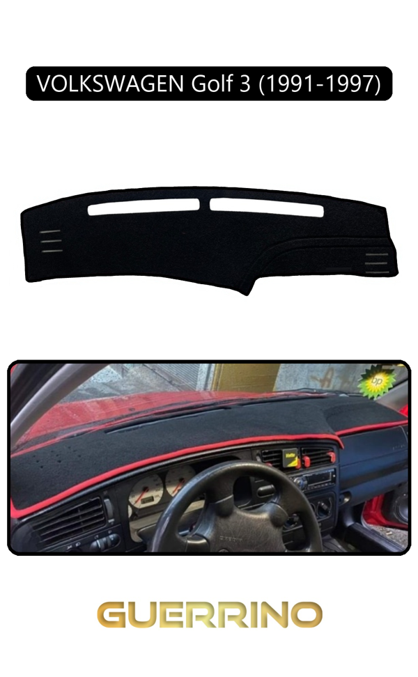 Alisevashop Volkswagen Golf 3 / Vento / Jetta (1991-1997)Torpido Koruma Halısı Siyah Kenar  - Image 1