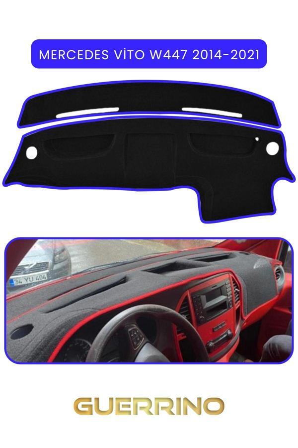 Alisevashop Mercedes Viano W447 2014+Torpido Koruma Halısı Mavi Kenar  - Image 1