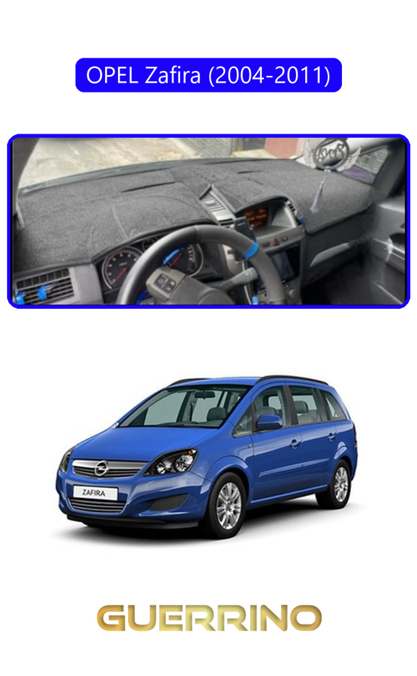 Alisevashop Opel Zafira (2004-2011)Torpido Koruma Halısı Mavi Kenar  - Image 1