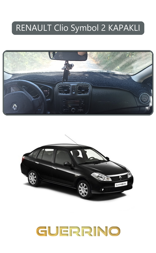 Alisevashop Renault Clio Symbol 2 Kapaklıtorpido Koruma Halısı Gri Kenar  - Image 1