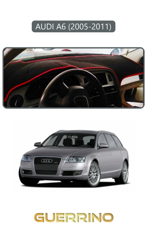 Alisevashop Audı A6 (2005-2011) Torpido Koruma Halısı Gri Kenar  - Image 1