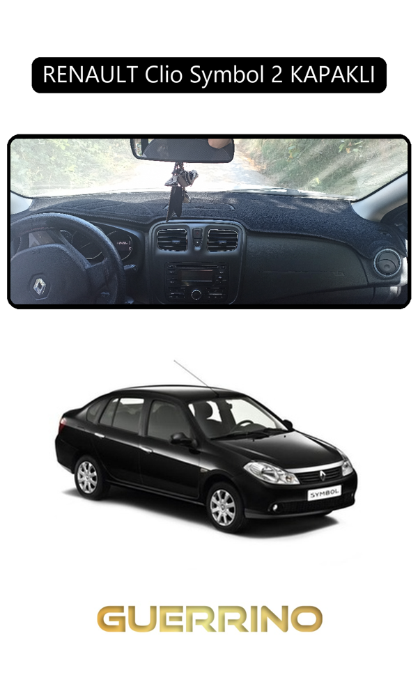 Alisevashop Renault Clio Symbol 2 Kapaklıtorpido Koruma Halısı Siyah Kenar  - Image 1