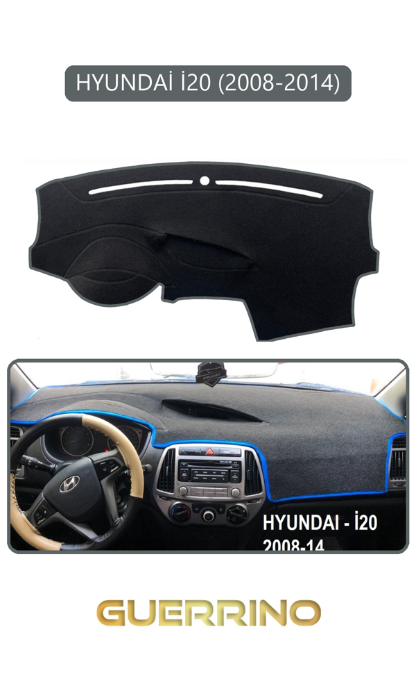 Alisevashop Hyundai İ20 2008-2014Torpido Koruma Halısı Gri Kenar  - Image 1