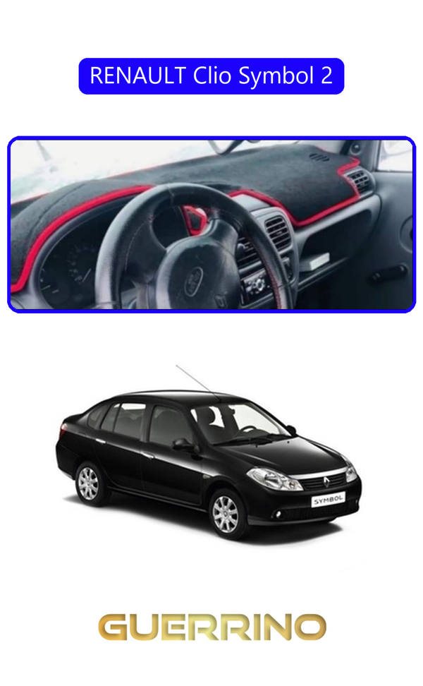 Alisevashop Renault Clio Symbol 2Torpido Koruma Halısı Mavi Kenar  - Image 1