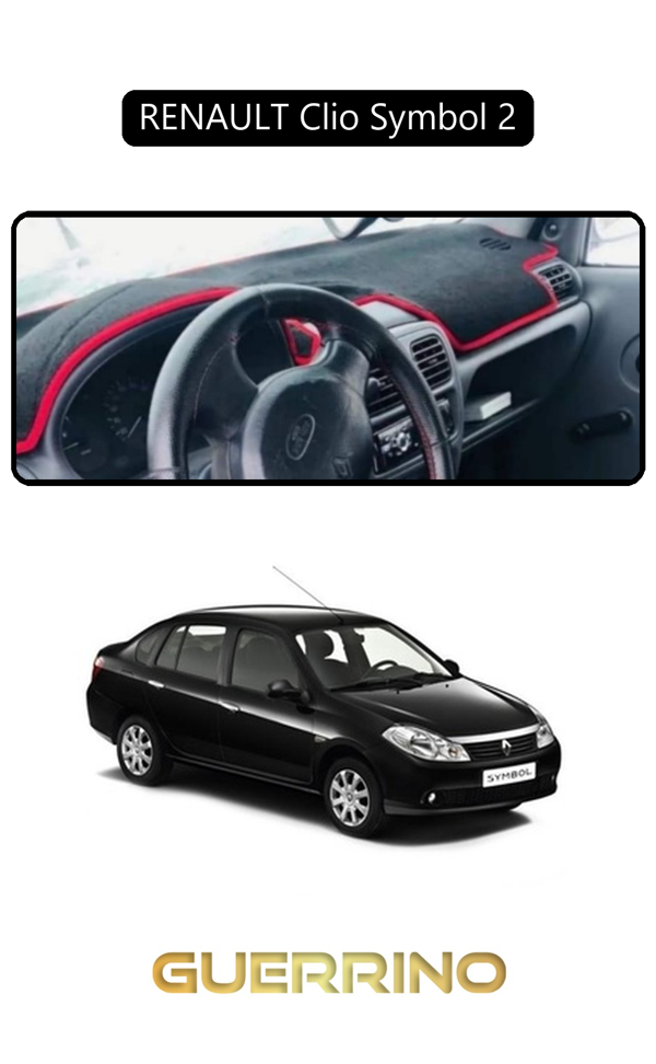Alisevashop Renault Clio Symbol 2Torpido Koruma Halısı Siyah Kenar  - Image 1