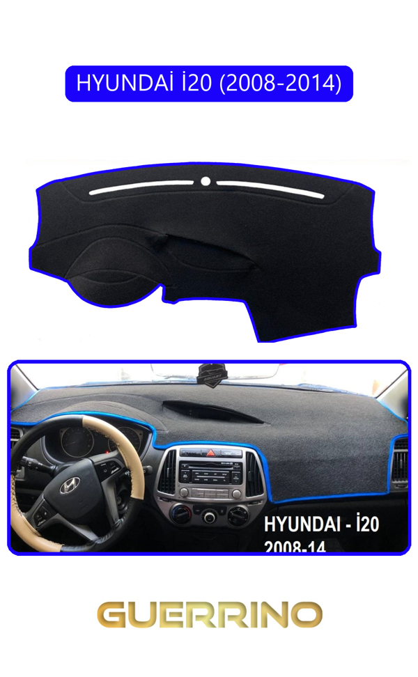 Alisevashop Hyundai İ20 2008-2014Torpido Koruma Halısı Mavi Kenar  - Image 1