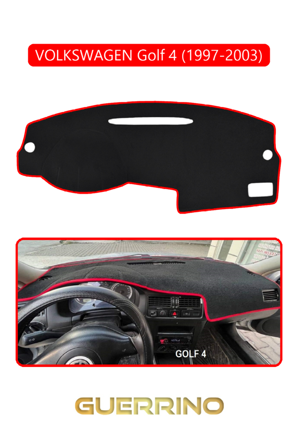 Alisevashop Volkswagen Golf 4 (1997-2003) Torpido Koruma Halısı Kırmızı Kenar  - Image 1