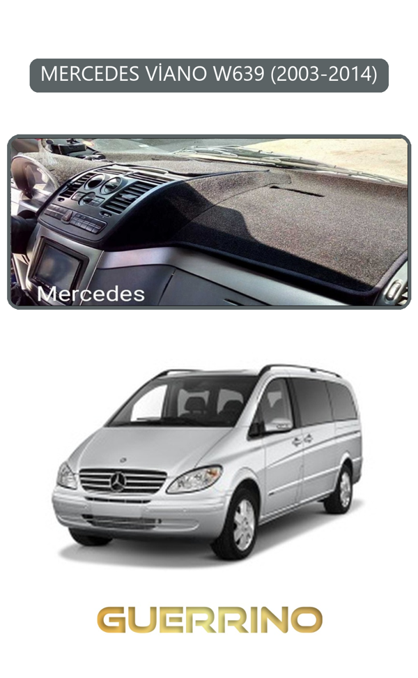 Alisevashop Mercedes Viano W639 2003-2014Torpido Koruma Halısı Gri Kenar  - Image 1
