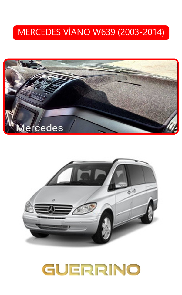 Alisevashop Mercedes Viano W639 2003-2014Torpido Koruma Halısı Kırmızı Kenar  - Image 1