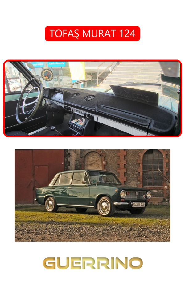 Alisevashop Tofaş Murat 124Torpido Koruma Halısı Kırmızı Kenar  - Image 1