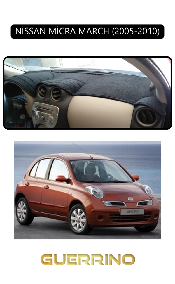 Alisevashop Nissan Micra March 2005-2010Torpido Koruma Halısı Siyah Kenar  - Image 1